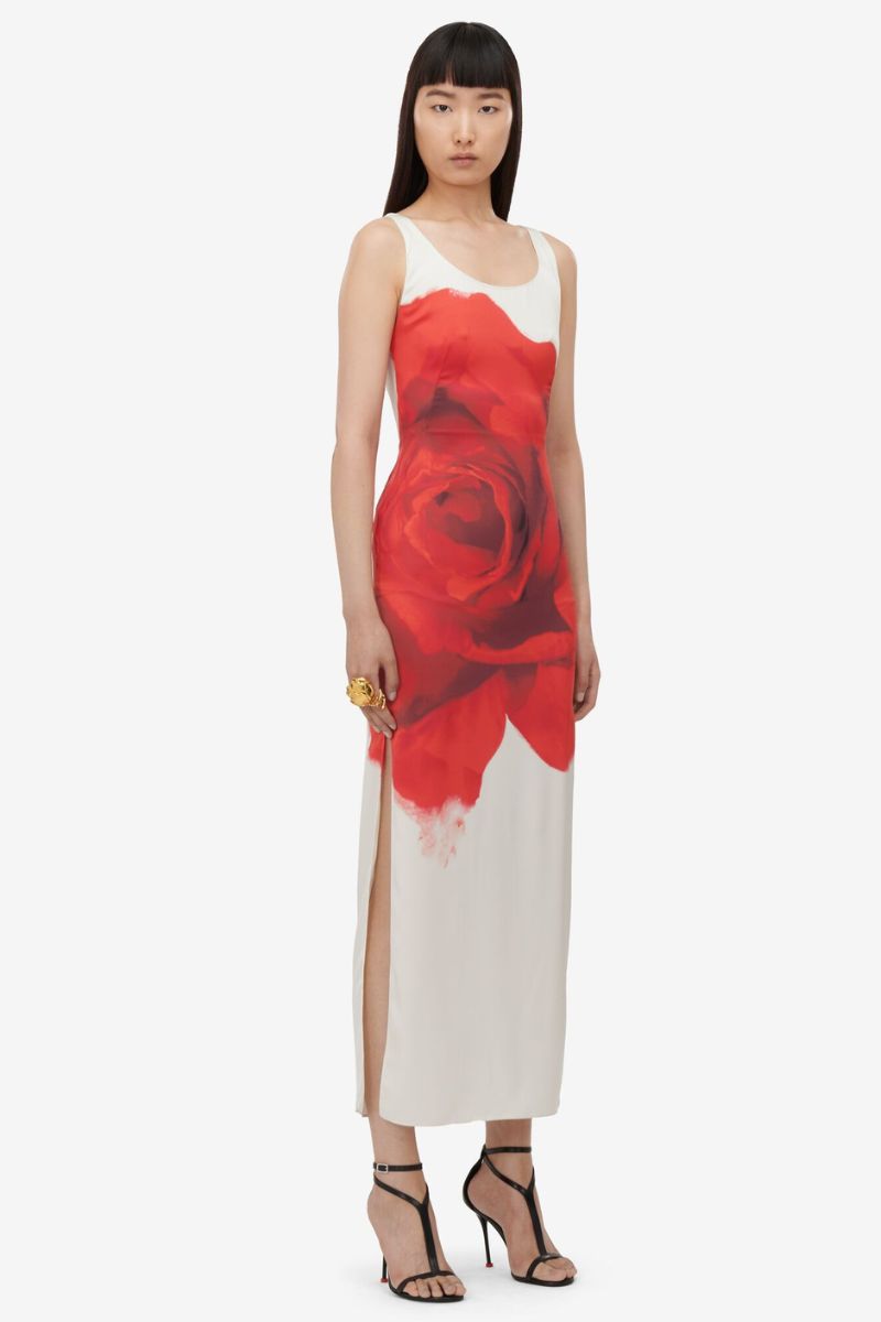 Bleeding Rose Pencil Dress-Alexander McQueen-Boyds Philadelphia