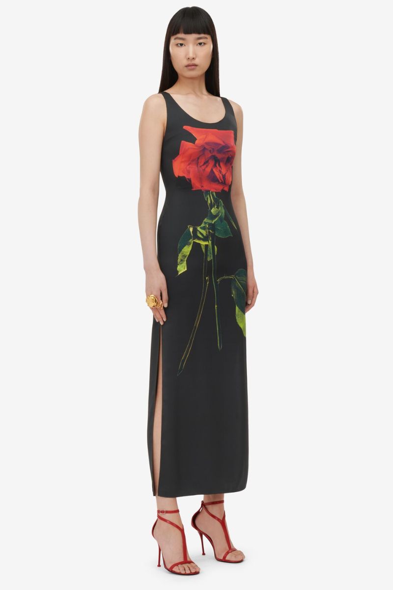 Shadow Rose Pencil Dress-Alexander McQueen-Boyds Philadelphia