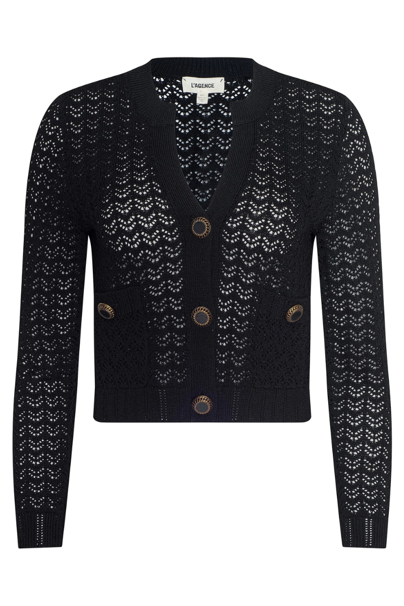 Orla Pointelle Knit Cardigan-L'AGENCE-Boyds Philadelphia