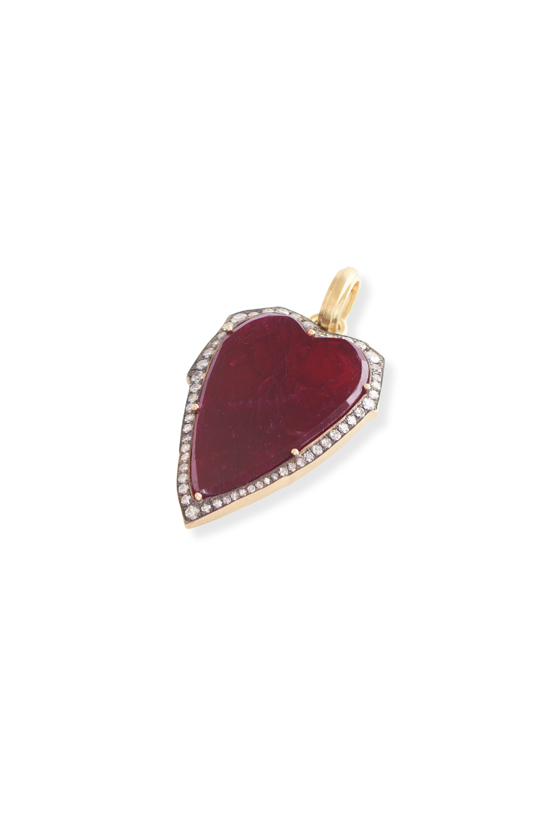 Large Ruby Heart Pendant-Sylva & Cie-Boyds Philadelphia