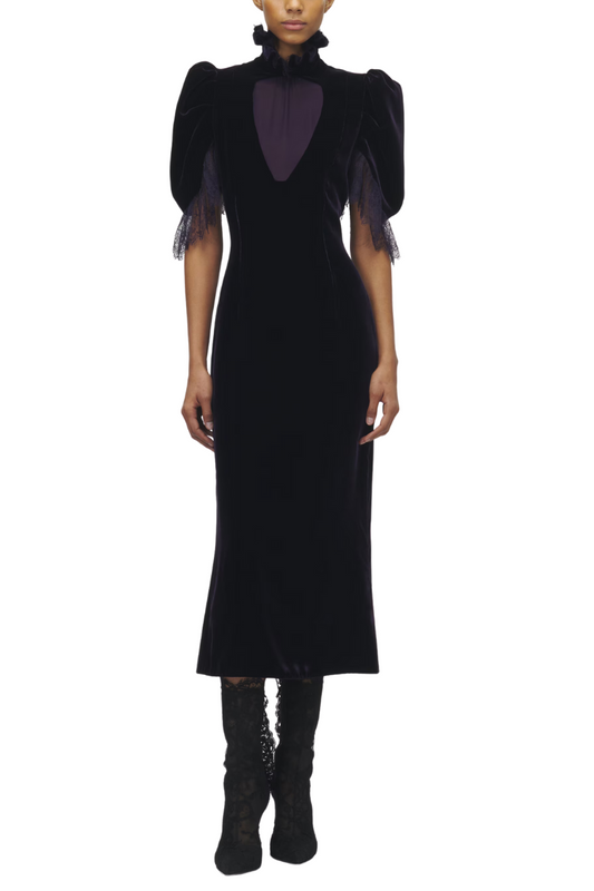 Fluid Velvet Evening Dress-Alexander McQueen-Boyds Philadelphia