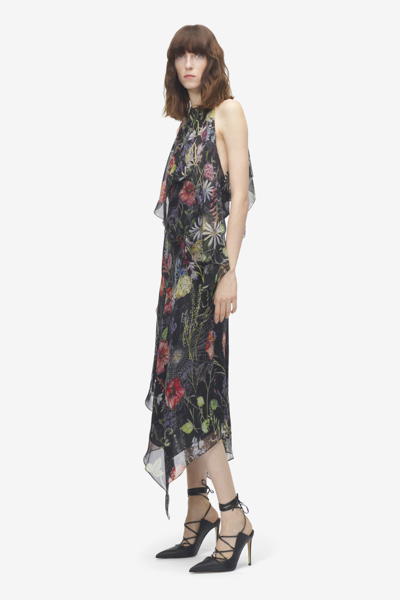 Meadow Floral Print Dress-Alexander McQueen-Boyds Philadelphia