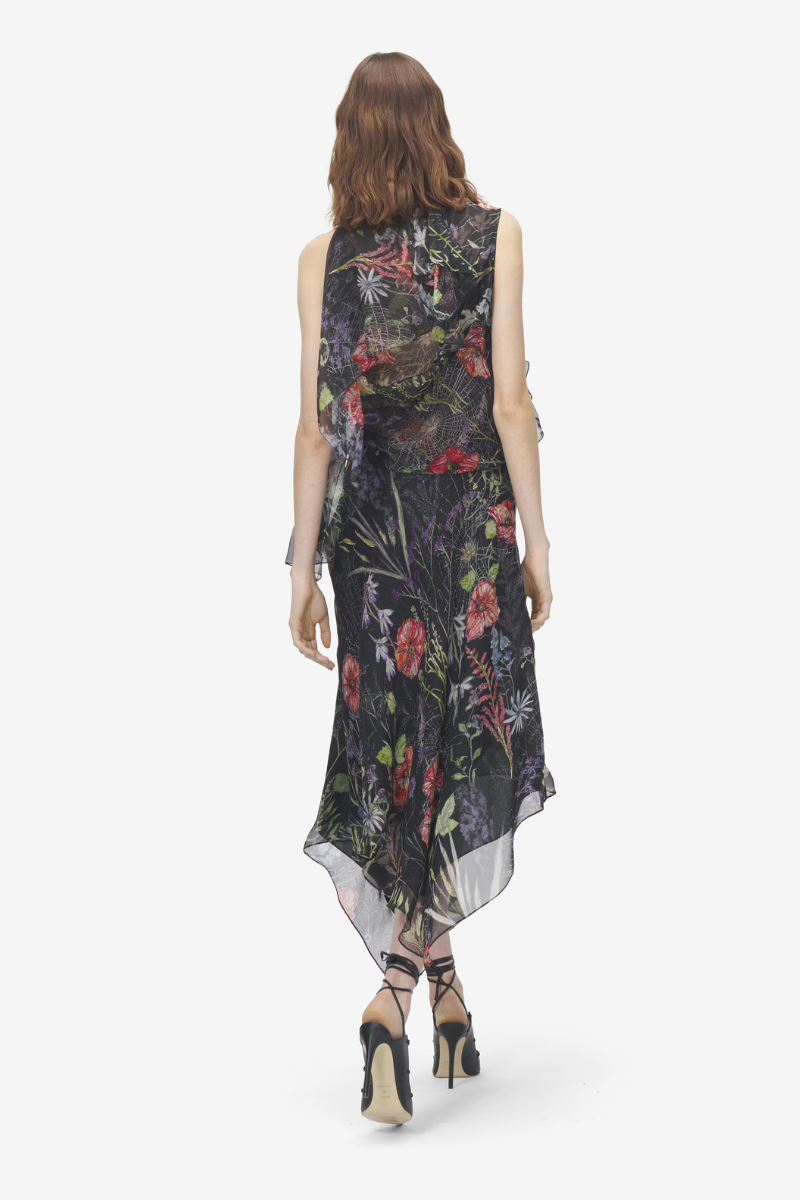 Meadow Floral Print Dress-Alexander McQueen-Boyds Philadelphia