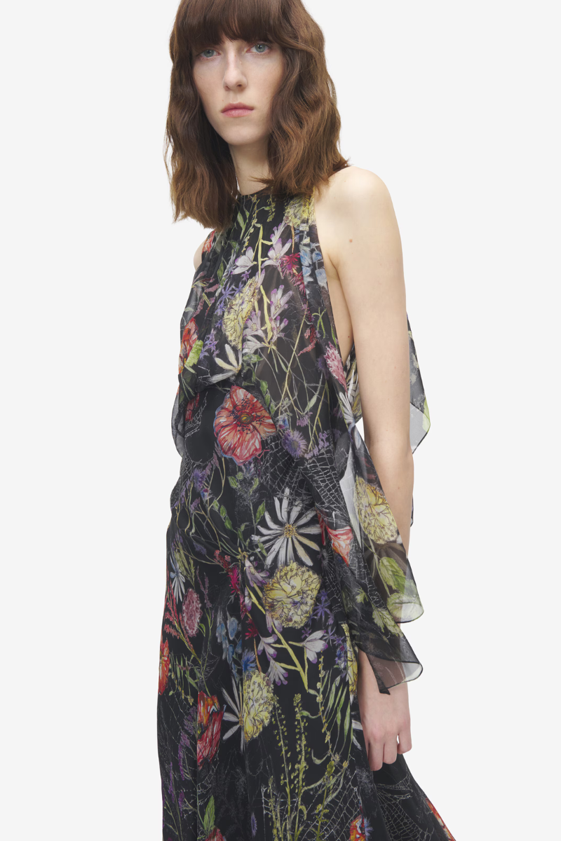 Meadow Floral Print Dress-Alexander McQueen-Boyds Philadelphia