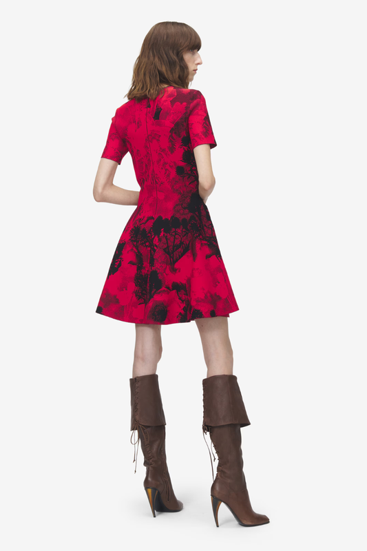 Floral Jacquard Mini Dress-Alexander McQueen-Boyds Philadelphia
