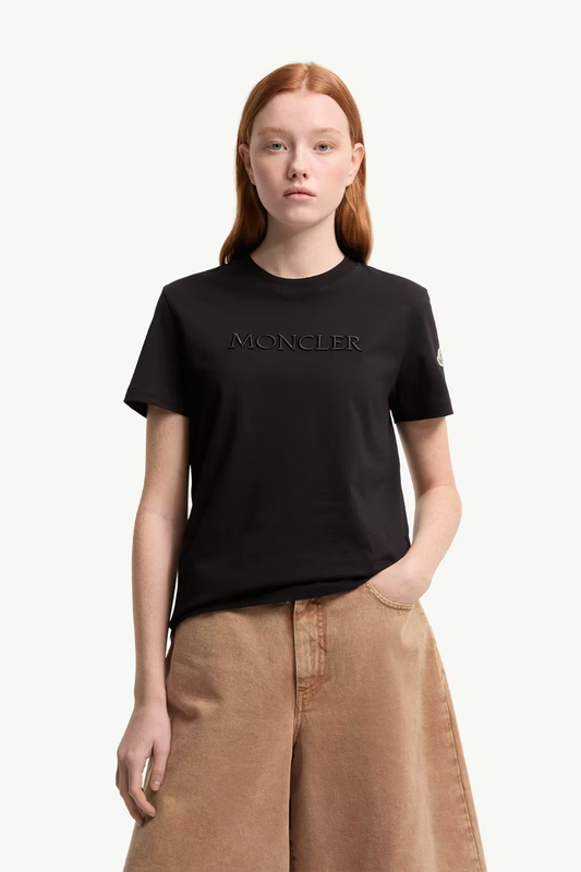 Embroidered Tonal Logo T-Shirt-Moncler-Boyds Philadelphia