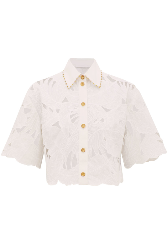 Mahon Embroidered Crop Shirt-ZIMMERMANN-Boyds Philadelphia