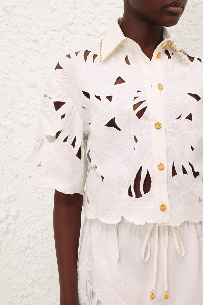 Mahon Embroidered Crop Shirt-ZIMMERMANN-Boyds Philadelphia
