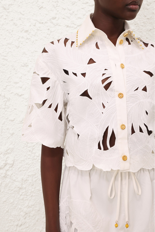 Mahon Embroidered Crop Shirt-ZIMMERMANN-Boyds Philadelphia