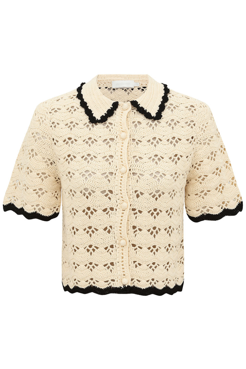 Aster Crochet Polo Top-ZIMMERMANN-Boyds Philadelphia