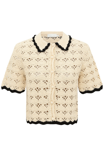 Aster Crochet Polo Top by ZIMMERMANN