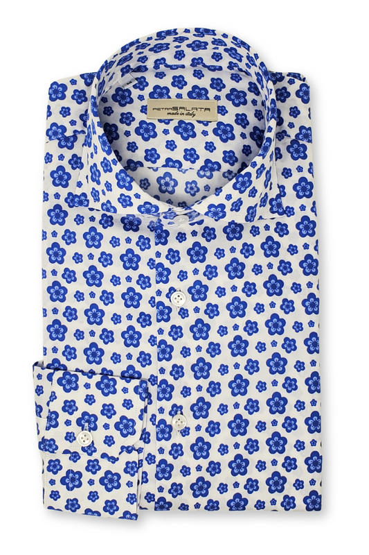 Blue-White Floral Shirt-Pietra Salata-Boyds Philadelphia