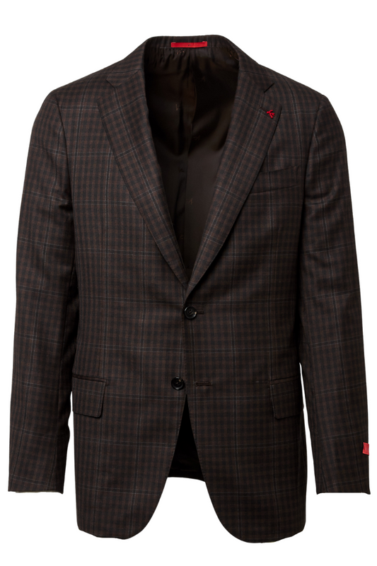 Chocolate Check Delain Sport Jacket-ISAIA-Boyds Philadelphia