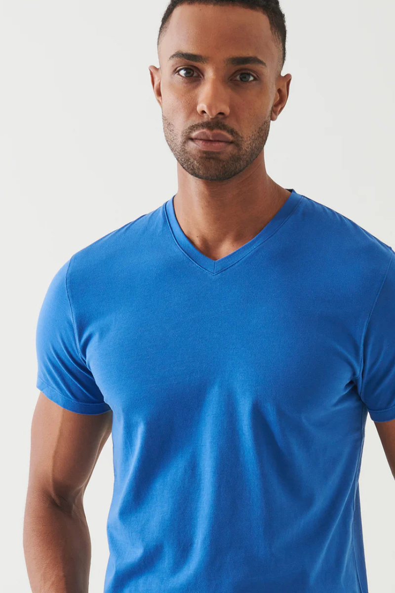 Pima Cotton Stretch V-Neck-Patrick Assaraf-Boyds Philadelphia