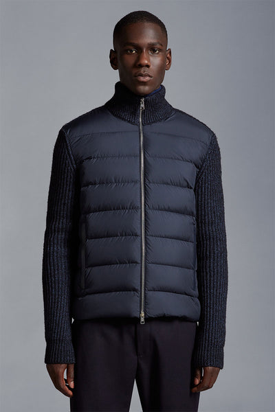 Padded Wool Blend Cardigan-Moncler-Boyds Philadelphia