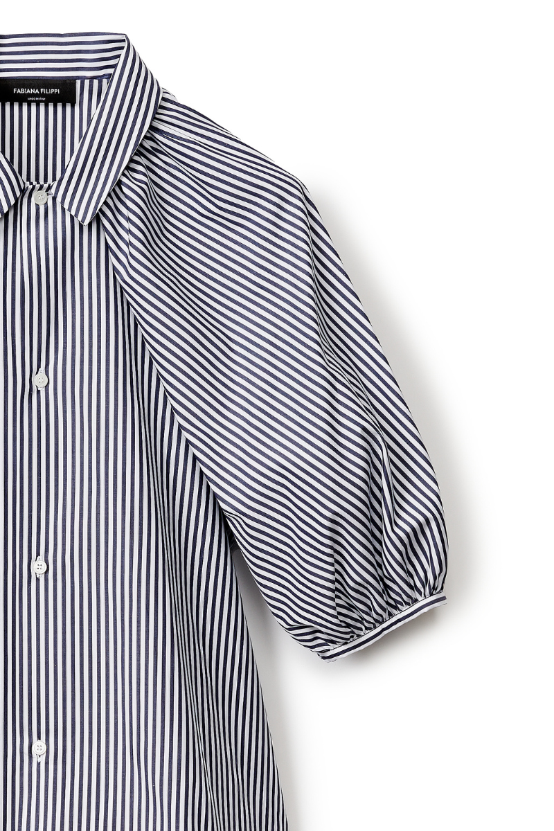 Striped Poplin Shirt Dress-Fabiana Filippi-Boyds Philadelphia
