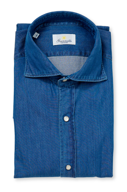 Luxe Denim Shirt-Giannetto Portofino-Boyds Philadelphia
