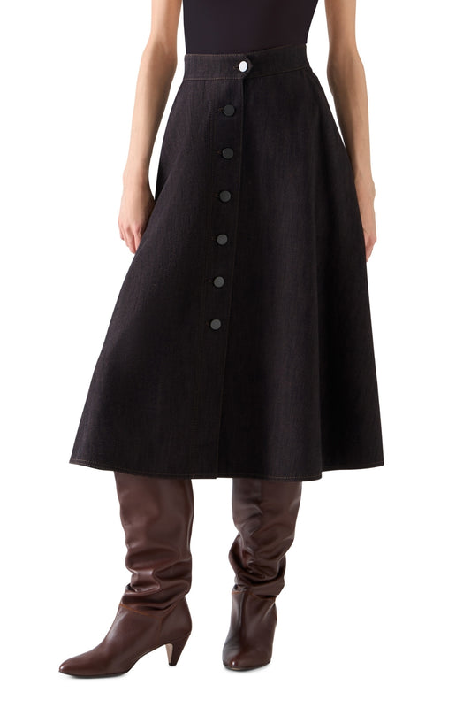 Winter Denim Midi Skirt-Akris Punto-Boyds Philadelphia