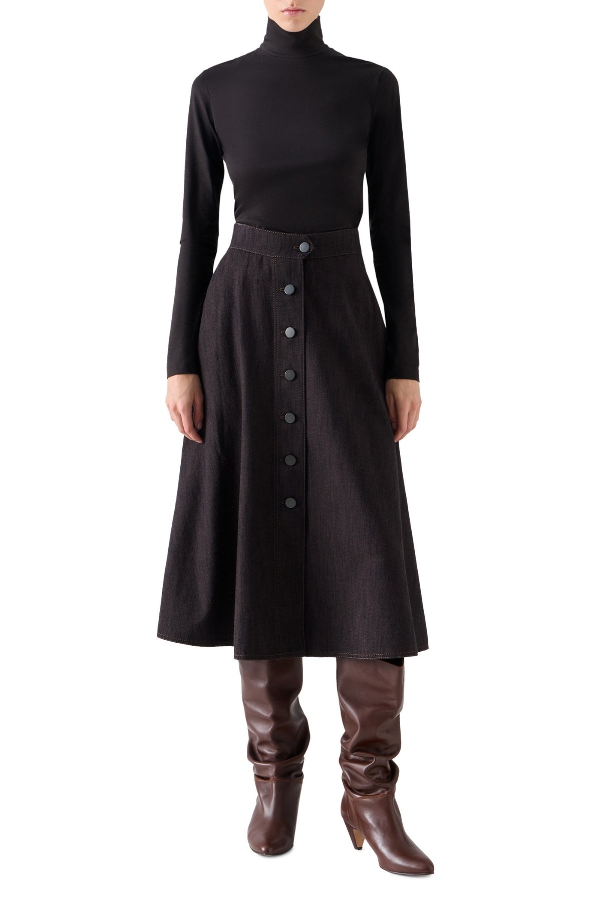 Winter Denim Midi Skirt-Akris Punto-Boyds Philadelphia