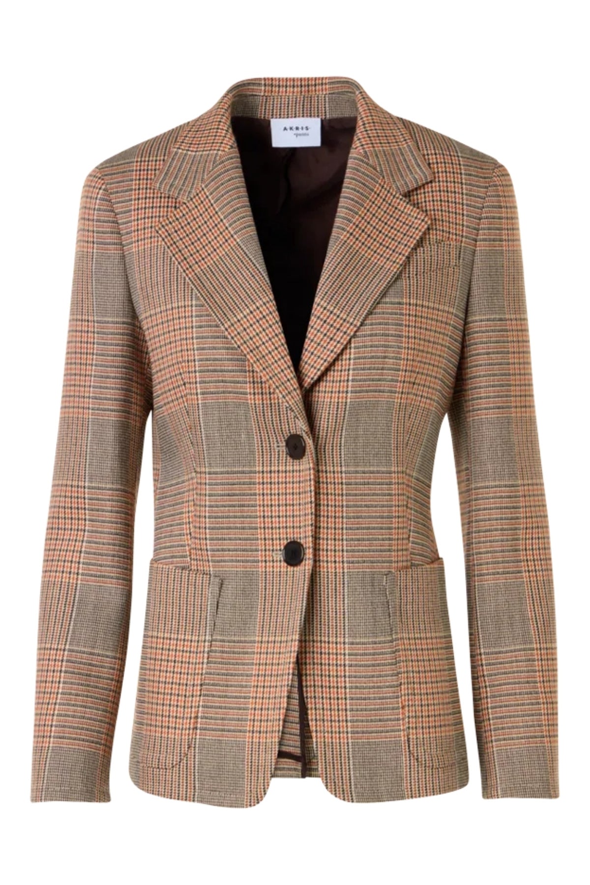 Glen-Check Heavy Wool Twill Long-Sleeve Jacket-Akris Punto-Boyds Philadelphia