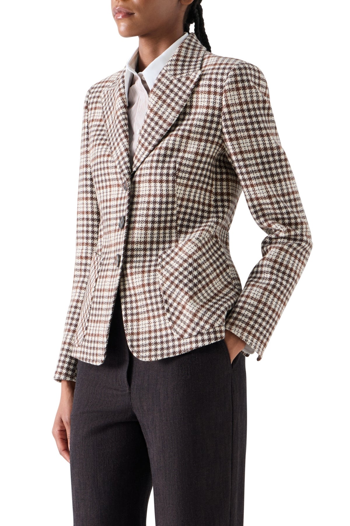 Tweed Check Blazer-Akris Punto-Boyds Philadelphia