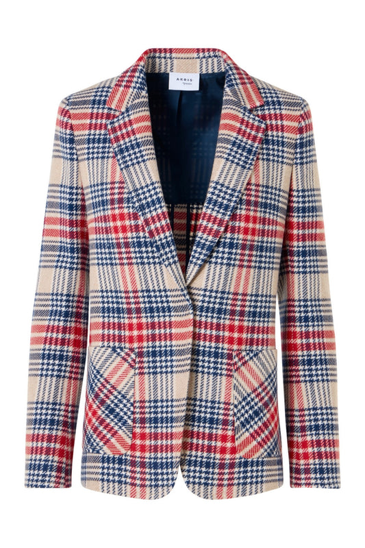 Wool Blend Tweed Peaked Lapel Blazer-Akris Punto-Boyds Philadelphia