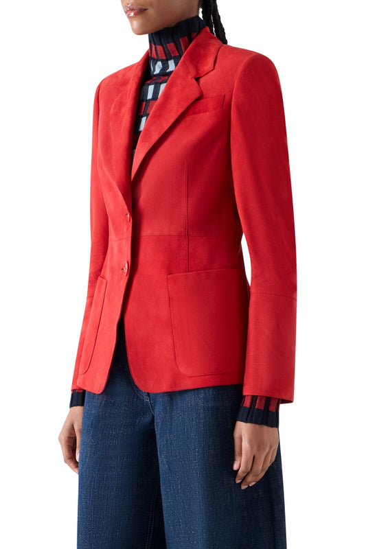 Suede Patch Pocket Blazer-Akris Punto-Boyds Philadelphia