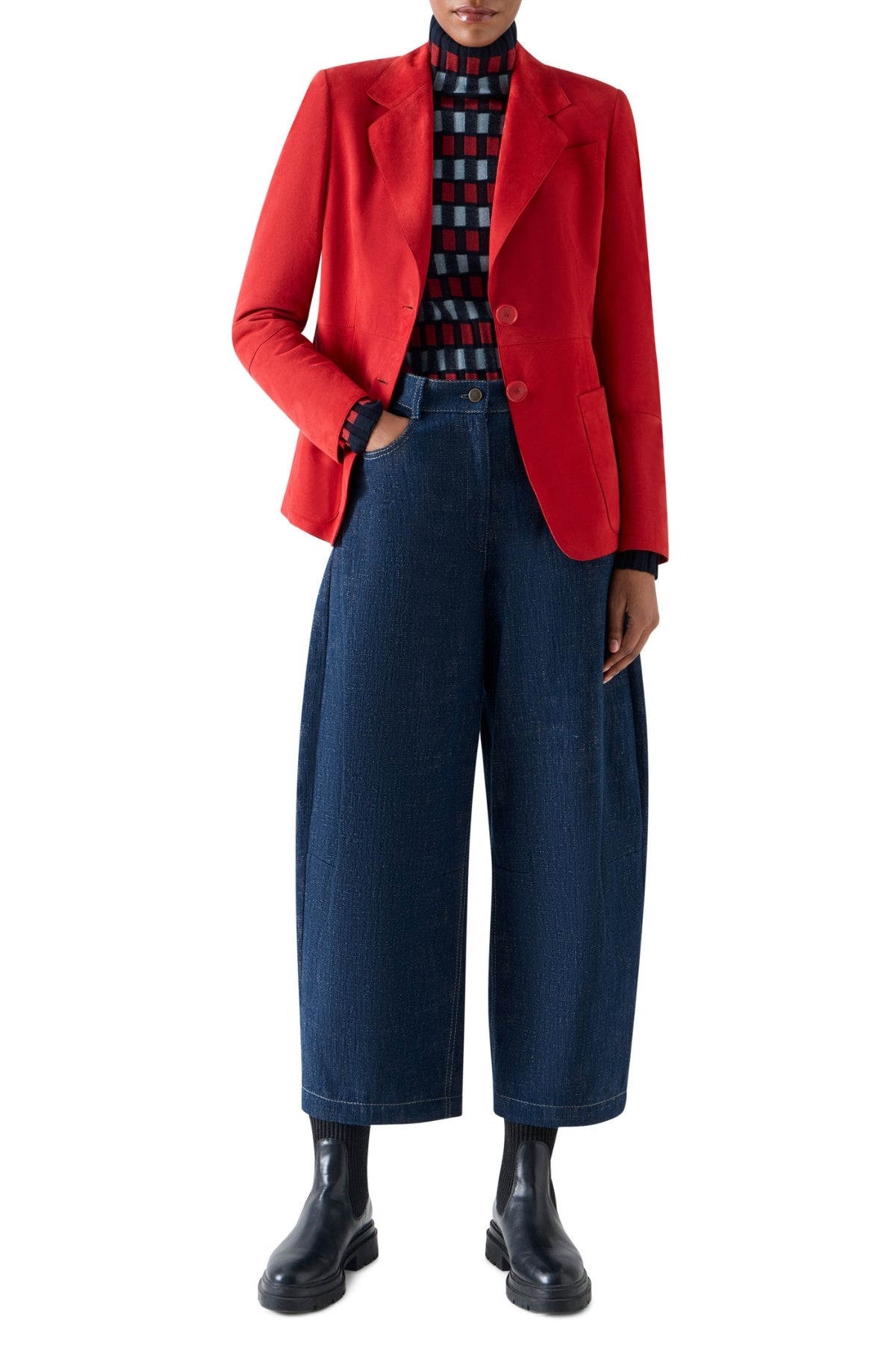 Suede Patch Pocket Blazer-Akris Punto-Boyds Philadelphia