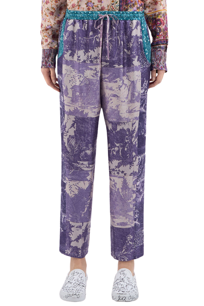 ALOE Printed Silk Pants-Pierre-Louis Mascia-Boyds Philadelphia