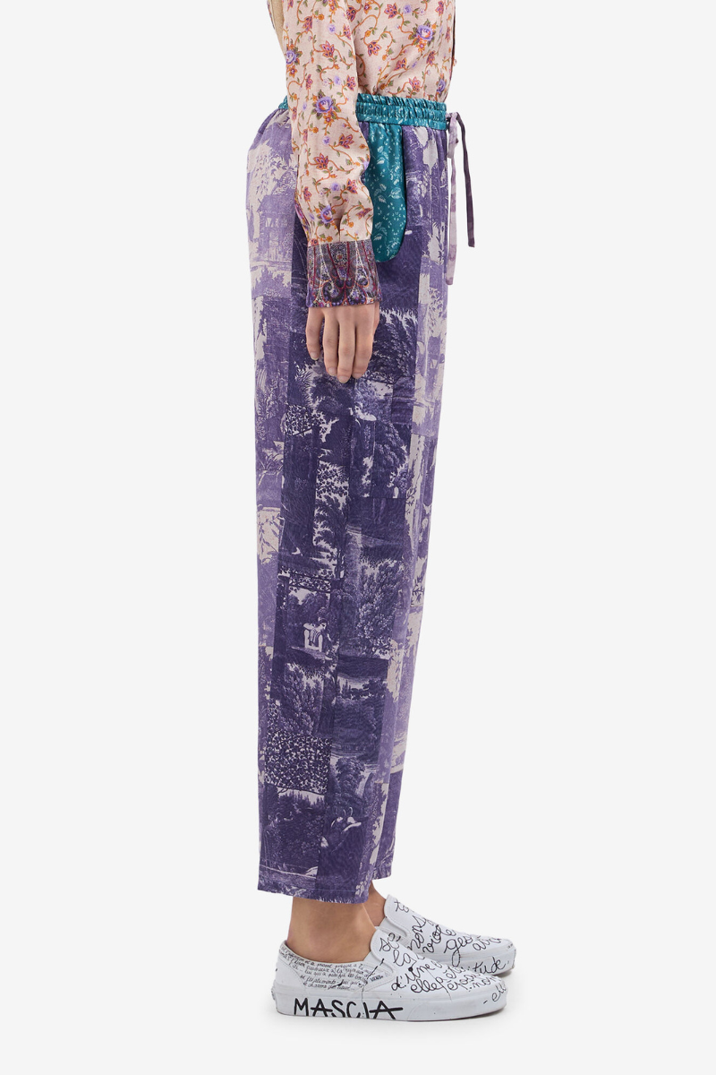 ALOE Printed Silk Pants-Pierre-Louis Mascia-Boyds Philadelphia