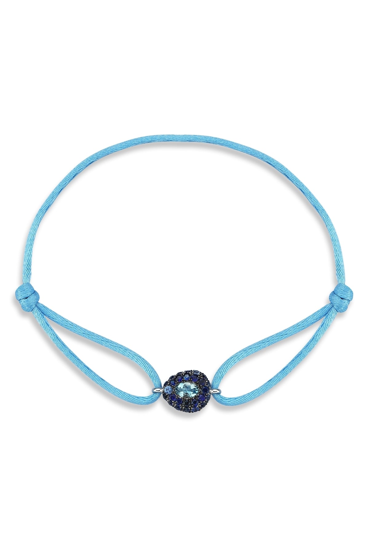 White Gold, Sapphire and Aquamarine String Bracelet-Aponine-Boyds Philadelphia