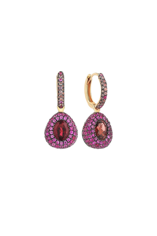 Rose Gold and Pink Tourmaline Earrings-Aponine-Boyds Philadelphia
