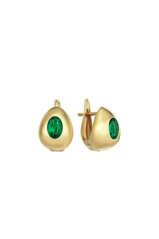 Yellow Gold and Emerald Earrings-Aponine-Boyds Philadelphia