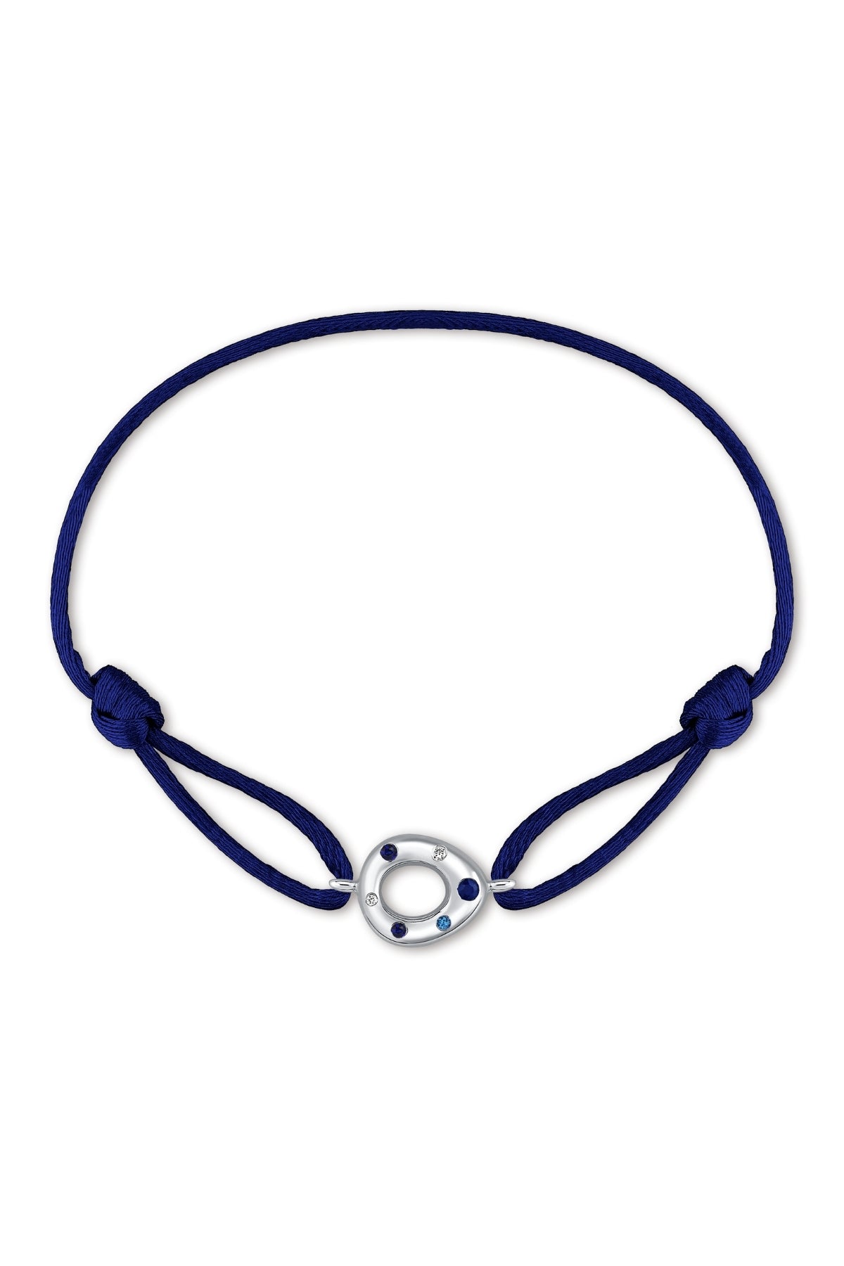 White Gold, Diamond and Sapphire String Bracelet