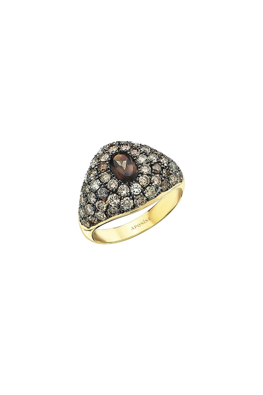 Yellow Gold, Diamond and Topaz Ring-Aponine-Boyds Philadelphia