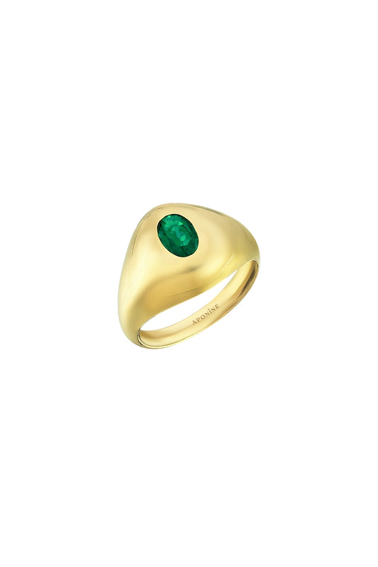 Yellow Gold and Emerald Ring-Aponine-Boyds Philadelphia