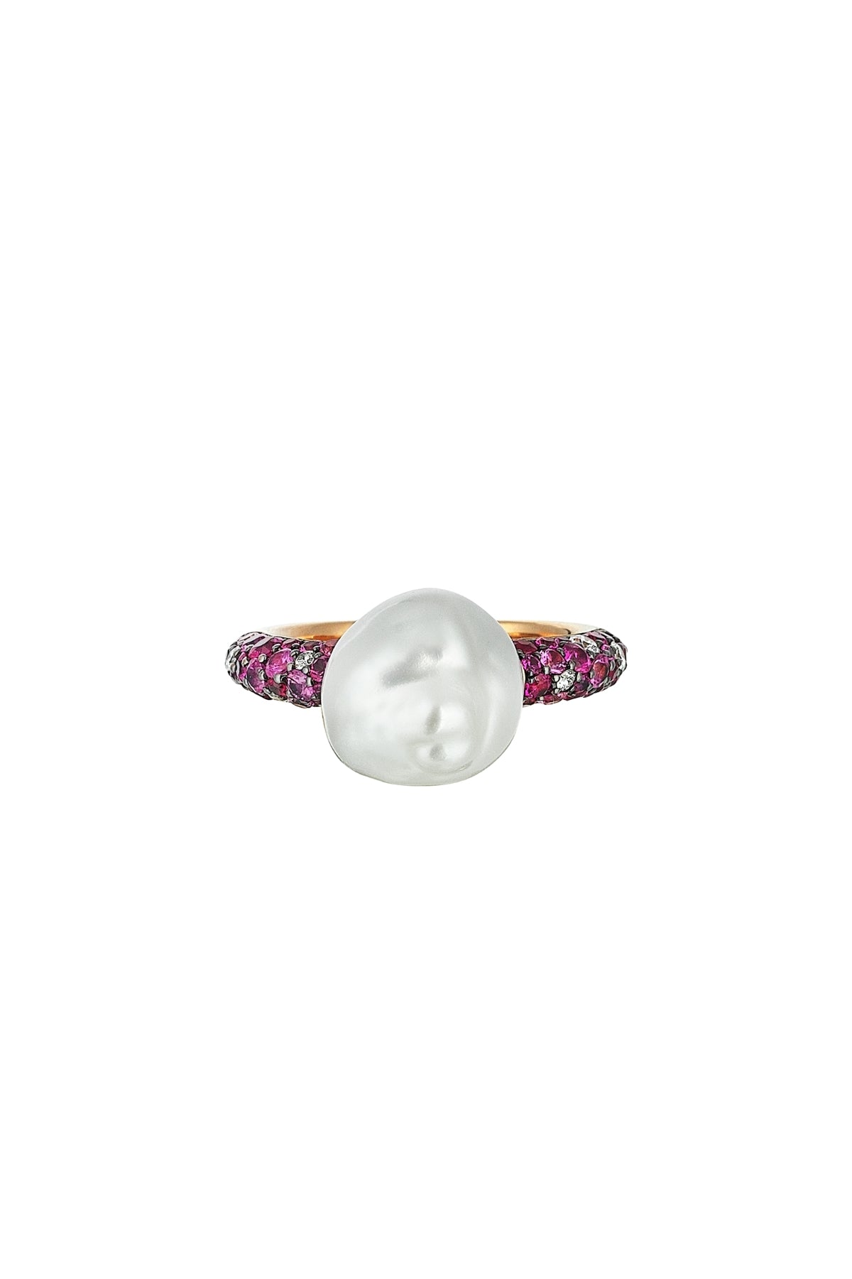 Rose Gold, Ruby and Pearl Ring-Aponine-Boyds Philadelphia