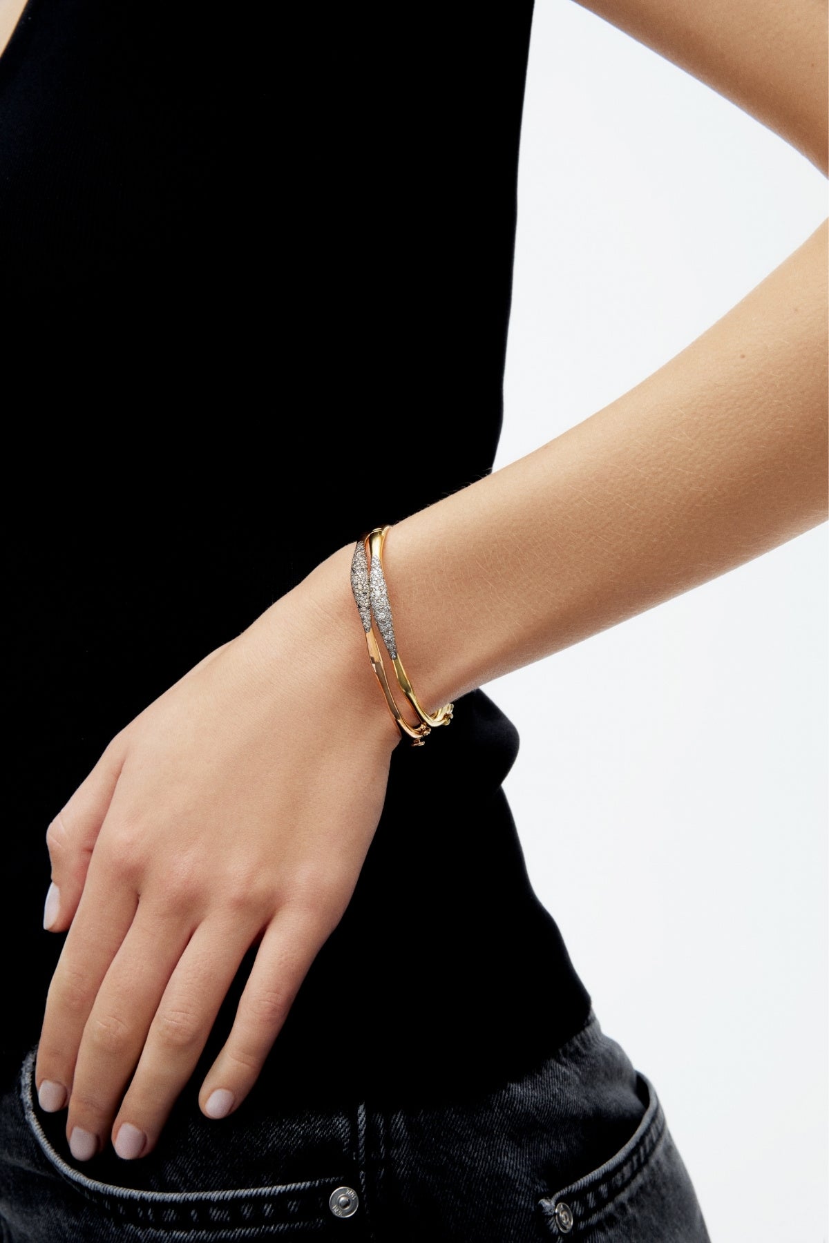 Yellow Gold and Diamond Bracelet-Aponine-Boyds Philadelphia