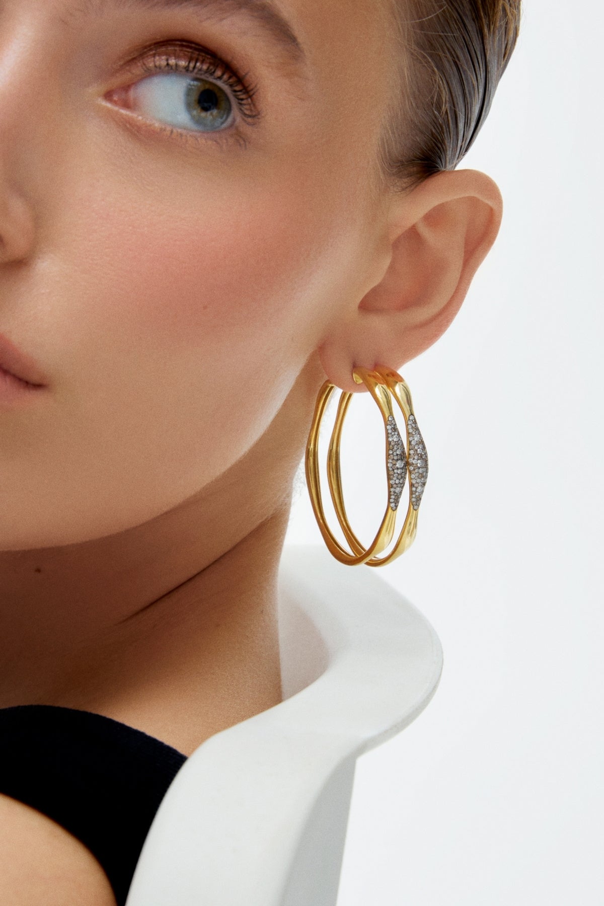 Yellow Gold and Diamond Earrings-Aponine-Boyds Philadelphia