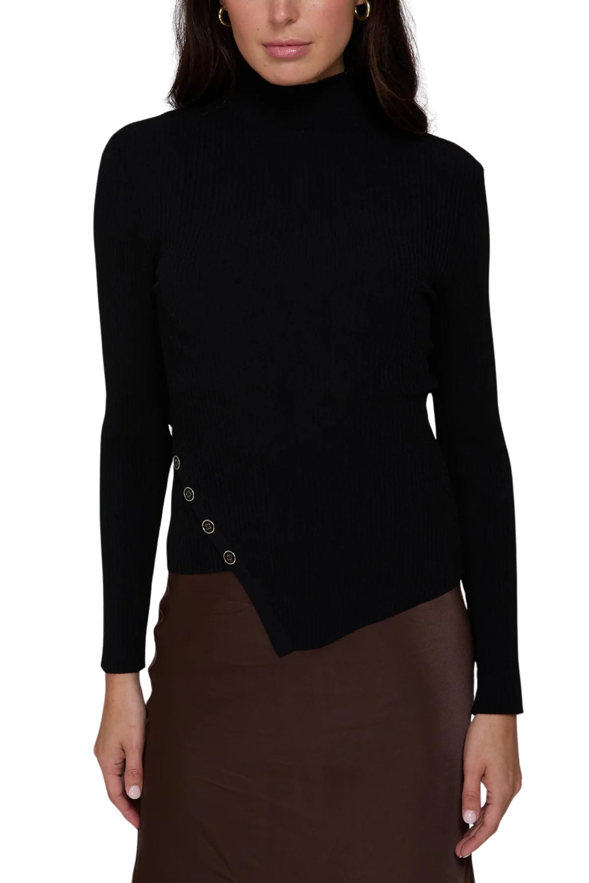 L/S Asymmetrical Button Rib-Autumn Cashmere-Boyds Philadelphia