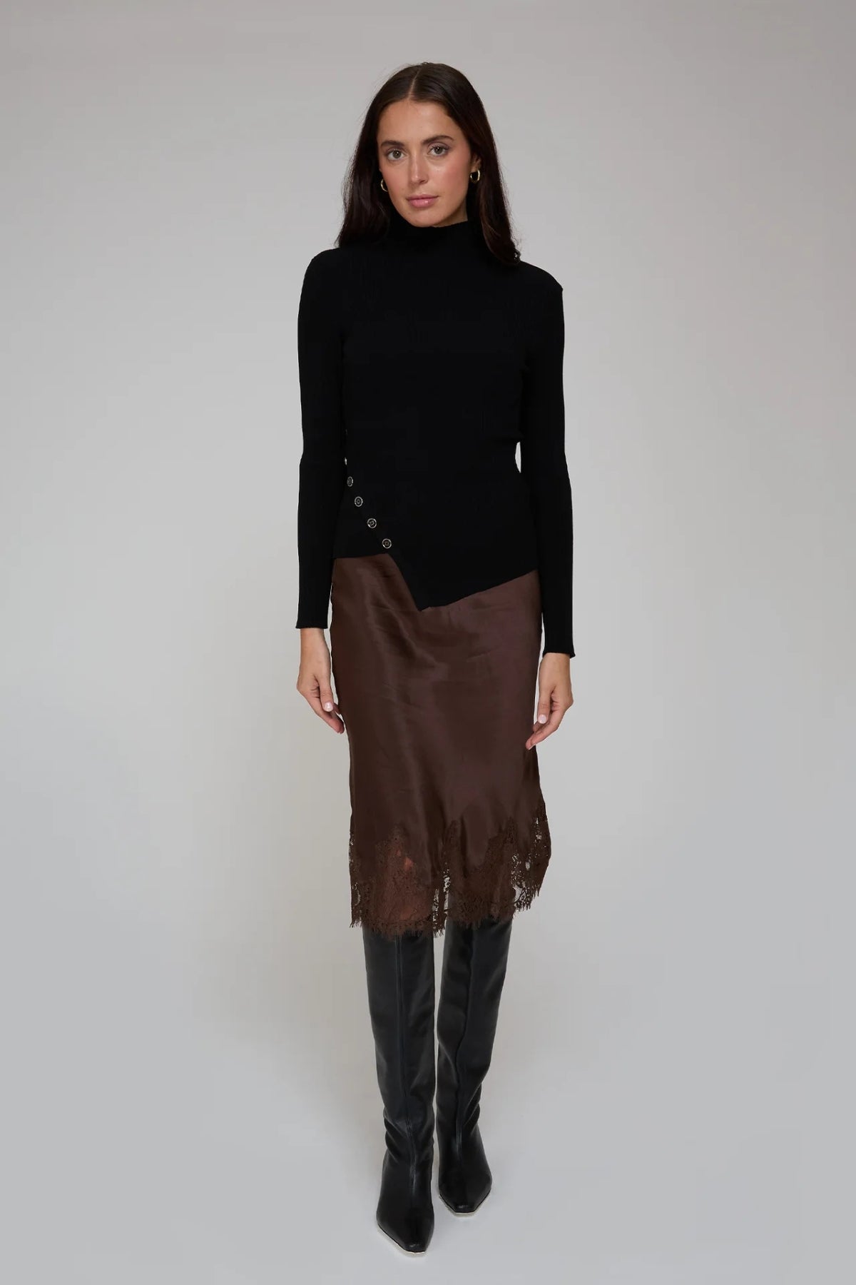 L/S Asymmetrical Button Rib-Autumn Cashmere-Boyds Philadelphia