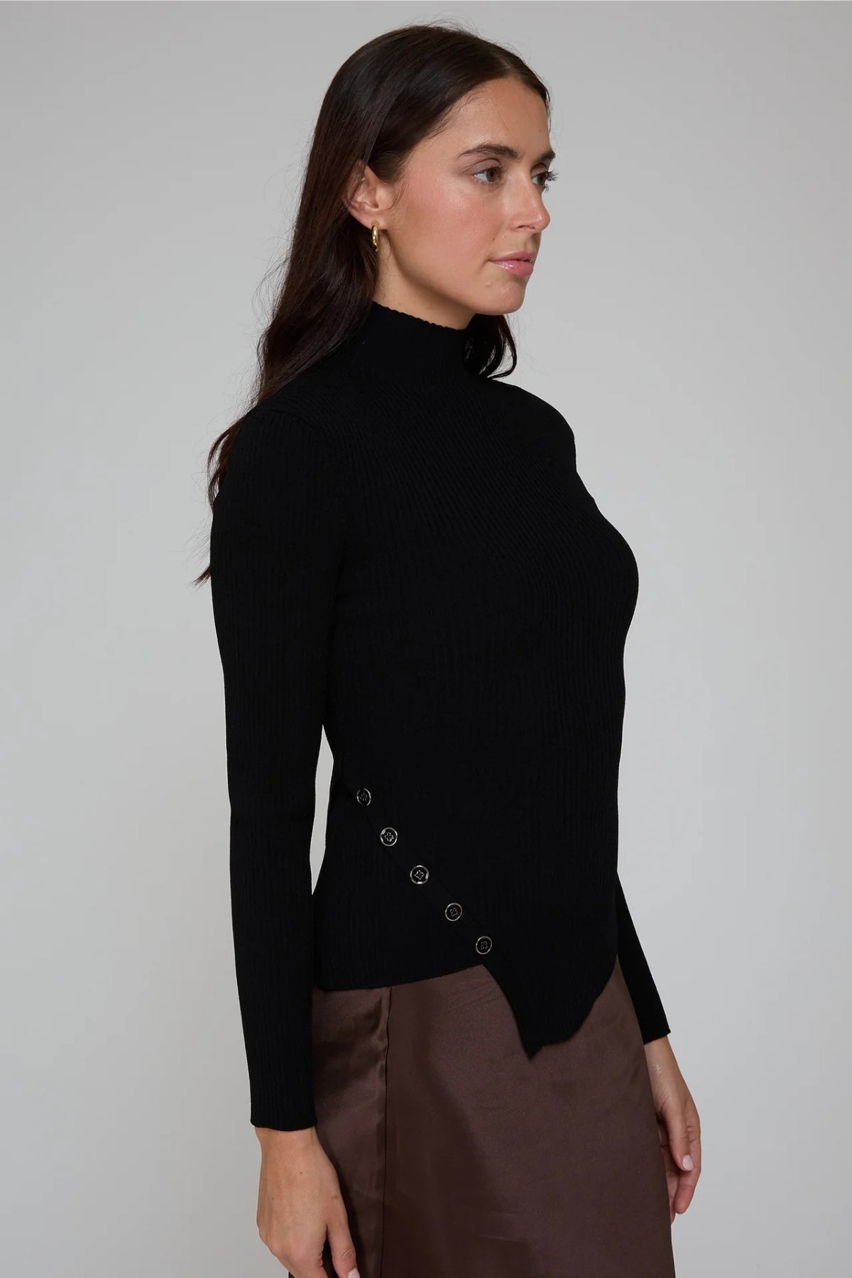 L/S Asymmetrical Button Rib-Autumn Cashmere-Boyds Philadelphia