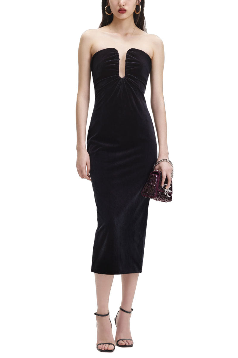 Velvet Strapless Midi Dress-Self-Portrait-Boyds Philadelphia