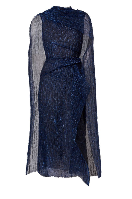 Asymmetrical Draped Midi Dress-ERDEM-Boyds Philadelphia