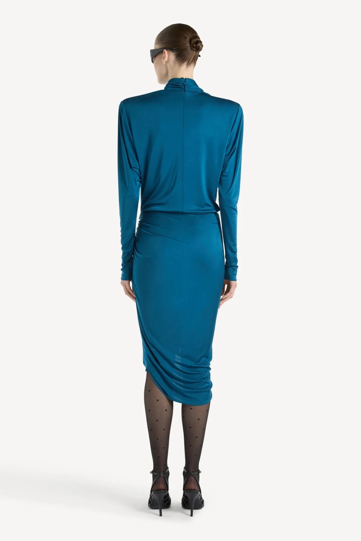 Draped Flowing Jersey Dress-Balmain-Boyds Philadelphia
