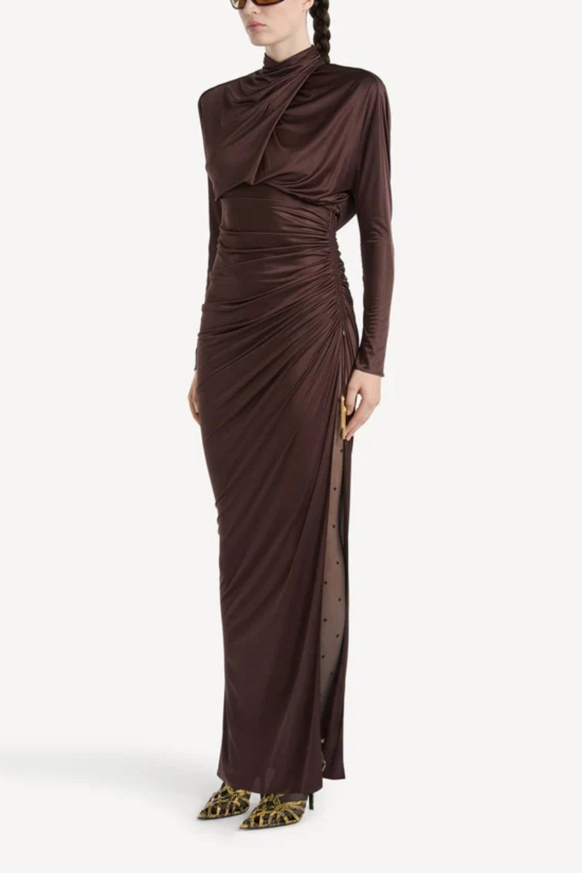 Long Flowing Jersey Dress-Balmain-Boyds Philadelphia