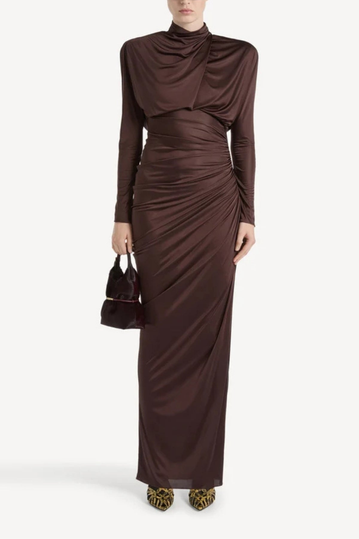 Long Flowing Jersey Dress-Balmain-Boyds Philadelphia
