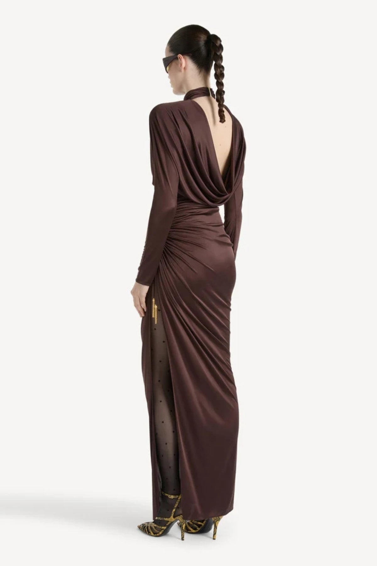 Long Flowing Jersey Dress-Balmain-Boyds Philadelphia