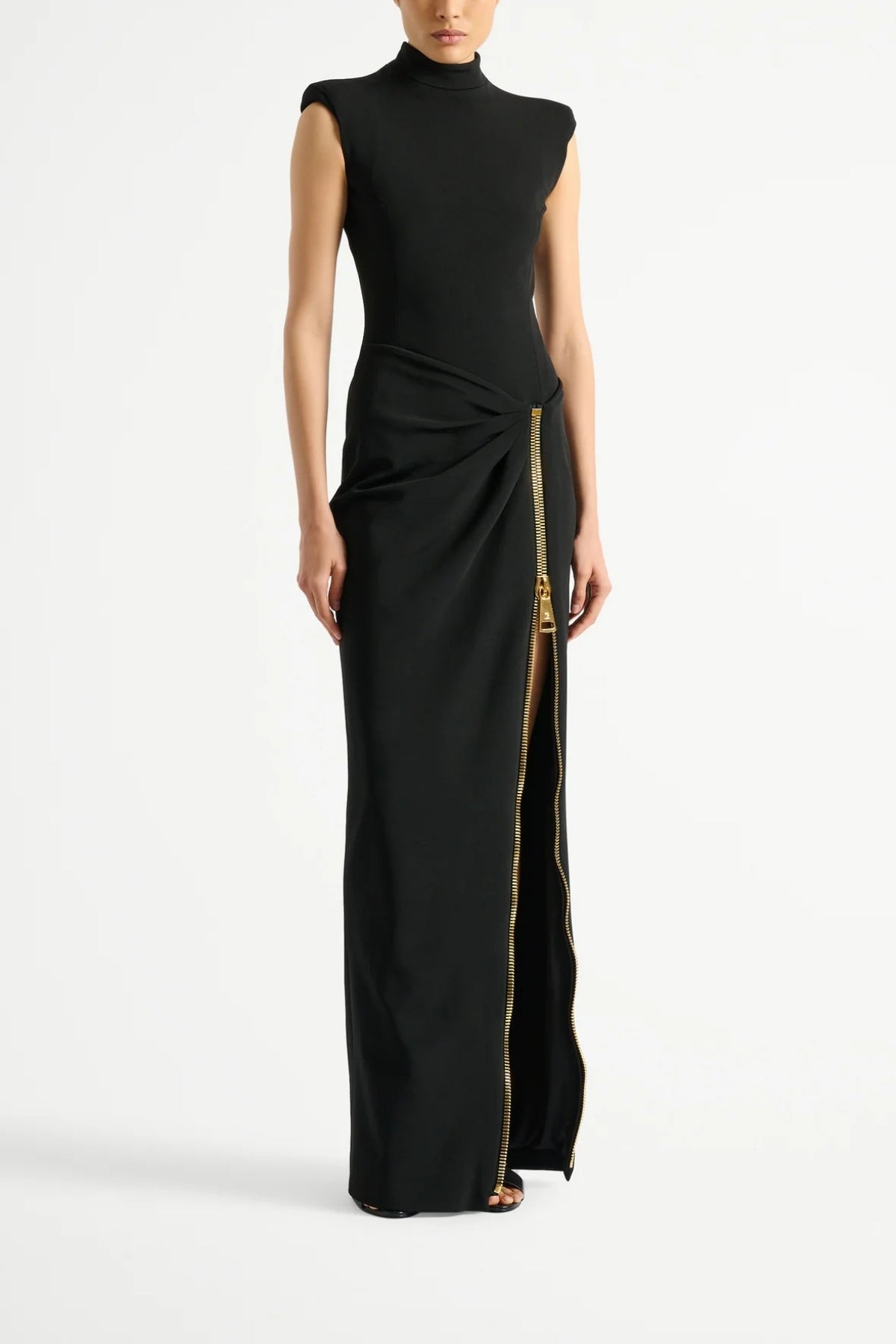Long Jersey Dress with Leg Slit-Balmain-Boyds Philadelphia
