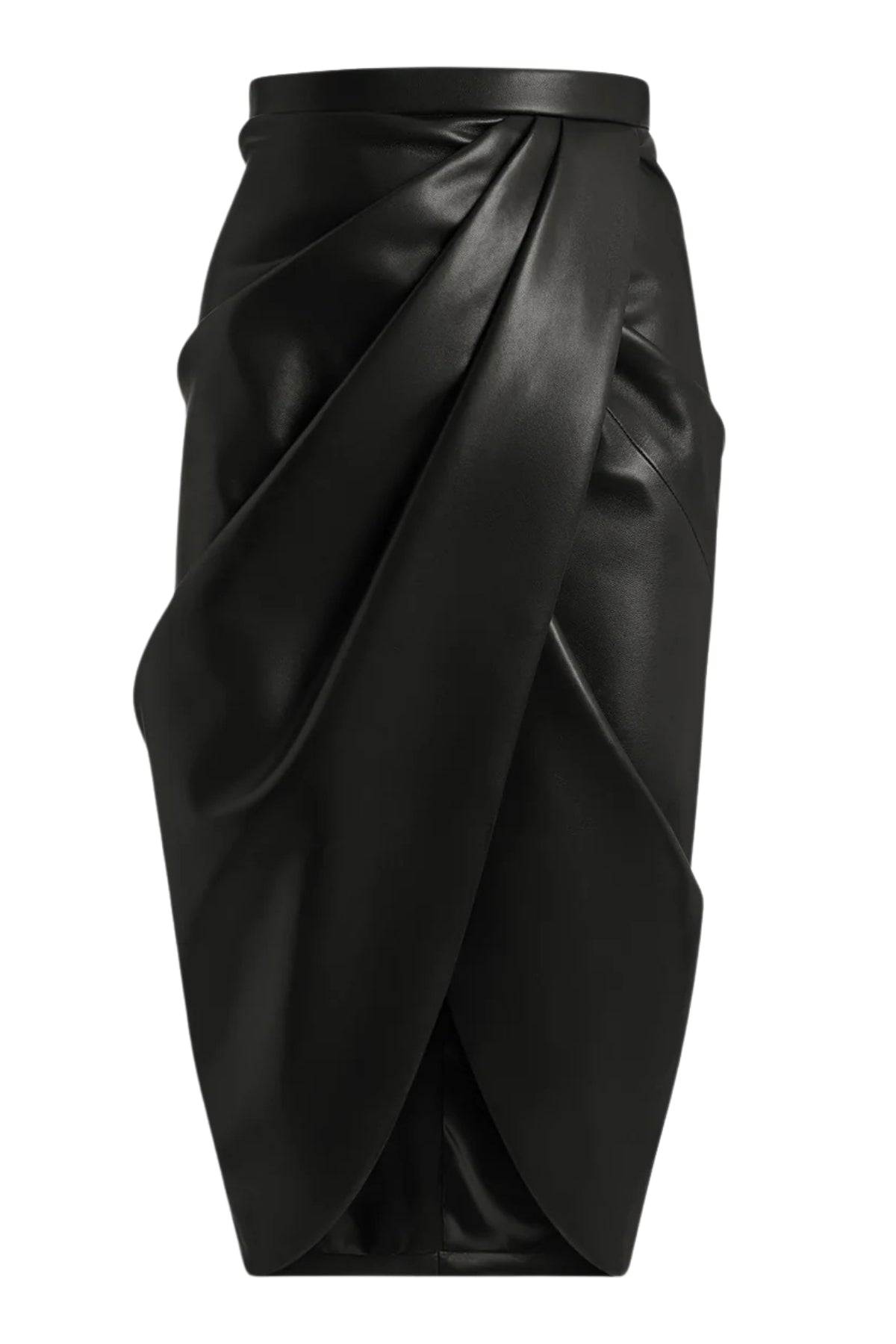 Draped Lambskin Midi Skirt-Balmain-Boyds Philadelphia